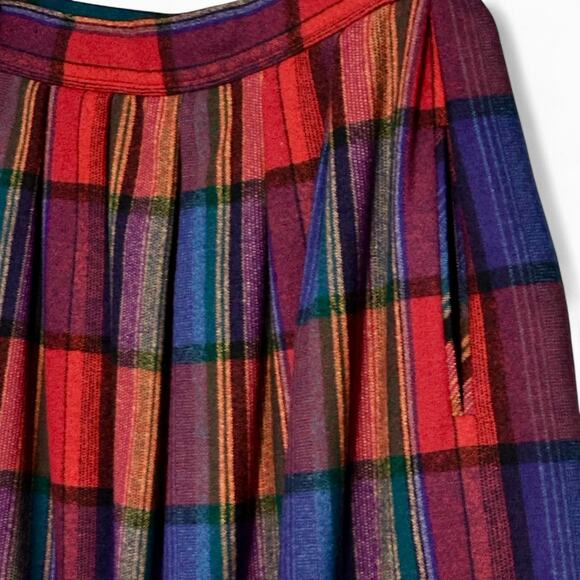Vintage 70s Pendleton Wool Plaid Shirt Skirt 2pc Set Cottagecore Fall Outfit S-M - Picture 10 of 15